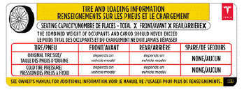 Tire and Loading Information Label