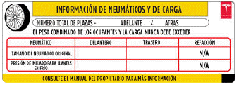 Tire and Loading Information Label