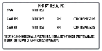 Vehicle Certification Label