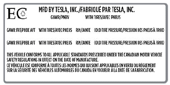 Vehicle Certification Label