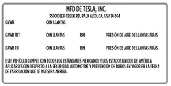 Vehicle Certification Label